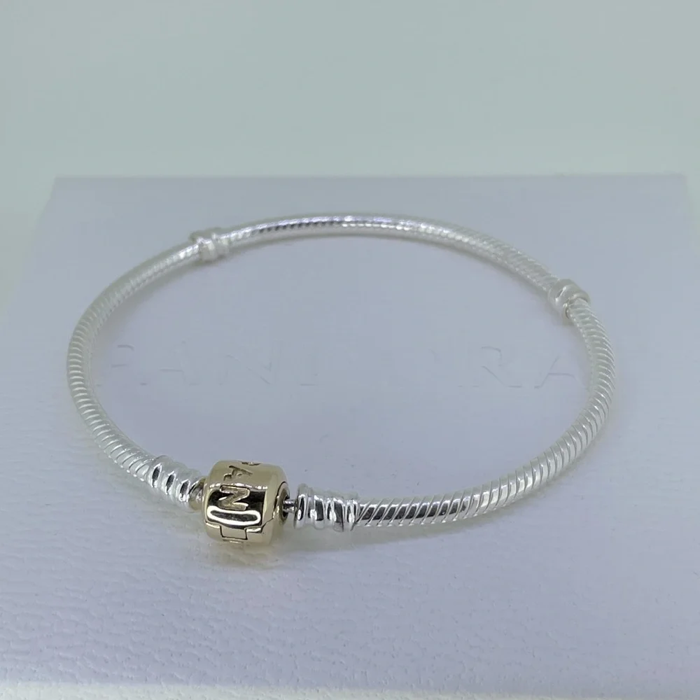 Pandora Sterling Silver w/ 14K Gold Clasp 590702HG - Picture 5 of 16